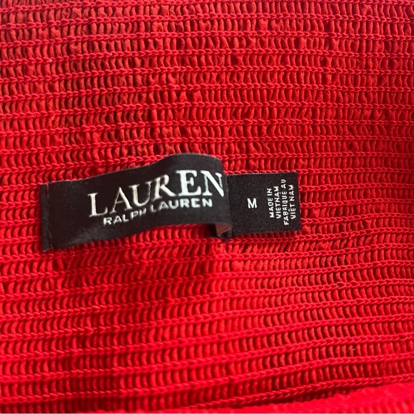 Lauren Ralph Lauren Black Label Red Floral Chiffon Full Maxi Skirt Sz M - Picture 6 of 9